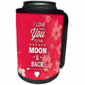 3dRose Uta Naumann Sayings and Typography - I Love You To The Moon Back - Valentine Illustration and Typography - Can Cooler Bottle Wrap (cc_275402)