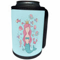 3dRose Uta Naumann Sayings and Typography - Ocean Underwater Mermaid and Swimming Fish Illustration for Kids - Can Cooler Bottle Wrap (cc_275559)