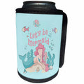 3dRose Uta Naumann Sayings and Typography - Ocean Fairy Underwater Illustration for Kids - Lets Be Mermaid - Can Cooler Bottle Wrap (cc_275561)