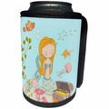 3dRose Uta Naumann Sayings and Typography - Ocean Fairy Underwater Illustration for Kids - Mermaid Dreams - Can Cooler Bottle Wrap (cc_275562)