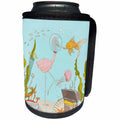3dRose Uta Naumann Sayings and Typography - Ocean Fairy Underwater Illustration for Kids - Flamingo Diver Dreams - Can Cooler Bottle Wrap (cc_275563)