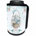 3dRose Uta Naumann Sayings and Typography - Cute Floral Easter Bunny Basket Illustration - Spring Is Coming - Can Cooler Bottle Wrap (cc_275587)
