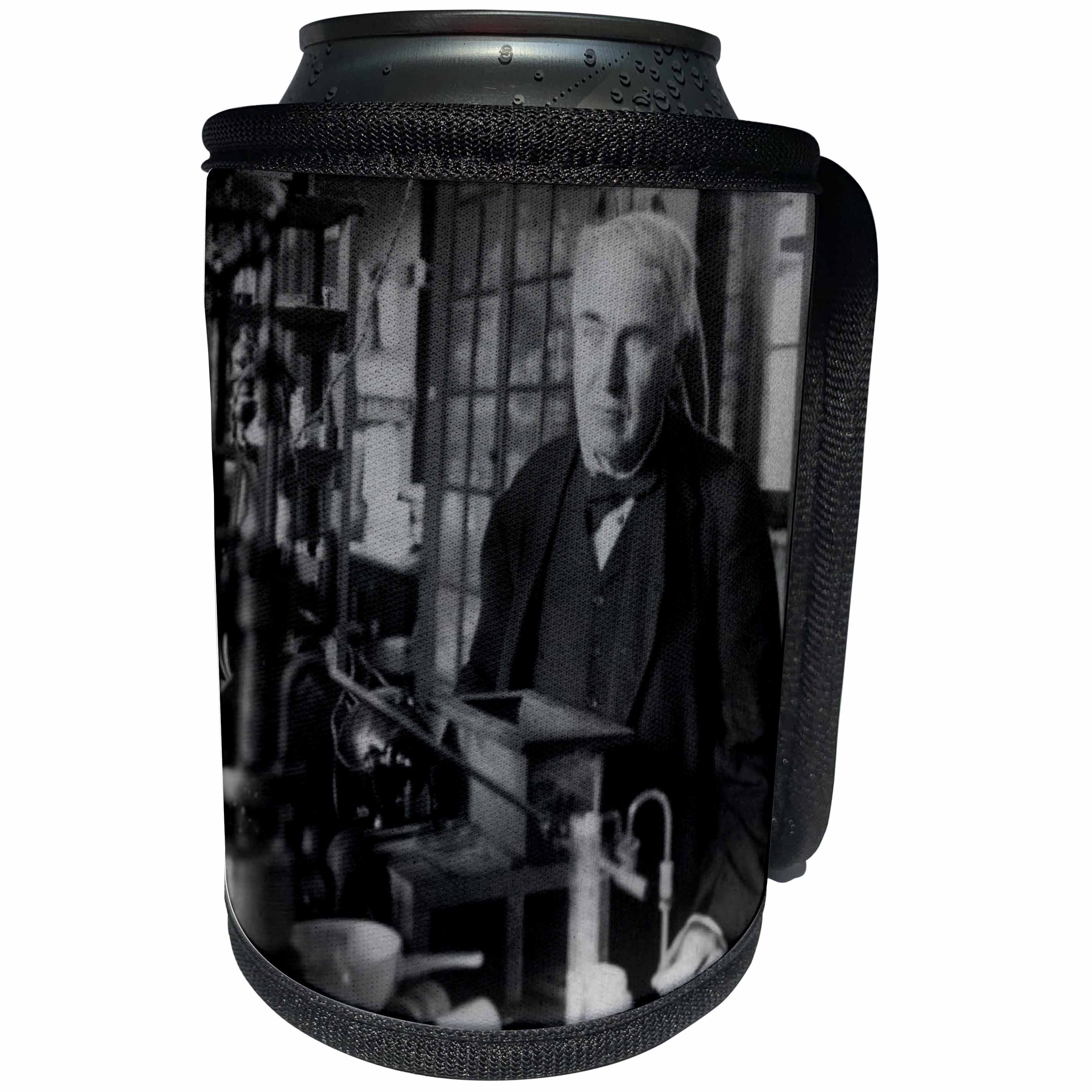 3dRose Scenes from the Past Stereoview Card - Thomas Edison in His Lab - Can Cooler Bottle Wrap (cc_27560)