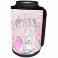 3dRose Uta Naumann Sayings and Typography - Cute Pink Easter Bunny Animal Illustration - Spring In Air - Can Cooler Bottle Wrap (cc_275603)