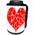 3dRose Taiche - Vector - Valentines Day Hearts Red - A Heart Full Of Love Red Valentine Hearts Within A Heart - Can Cooler Bottle Wrap (cc_275624)