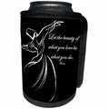 3dRose Taiche - Typography - Inspirational Quote - Let The Beauty Of What You Love Be What You Do - Black Background - Can Cooler Bottle Wrap (cc_275629)