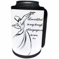 3dRose Taiche - Typography - Inspirational Quote - Love Will Find Its Way Through All Languages Rumi Quote - White Background - Can Cooler Bottle Wrap (cc_275630)