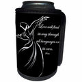 3dRose Taiche - Typography - Inspirational Quote - Love Will Find Its Way Through All Languages Rumi Quote - Black Background - Can Cooler Bottle Wrap (cc_275631)