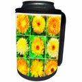 3dRose Taiche - Watercolor Painting - Marigolds - Watercolour Collage of Yellow And Orange Marigolds - Can Cooler Bottle Wrap (cc_275632)
