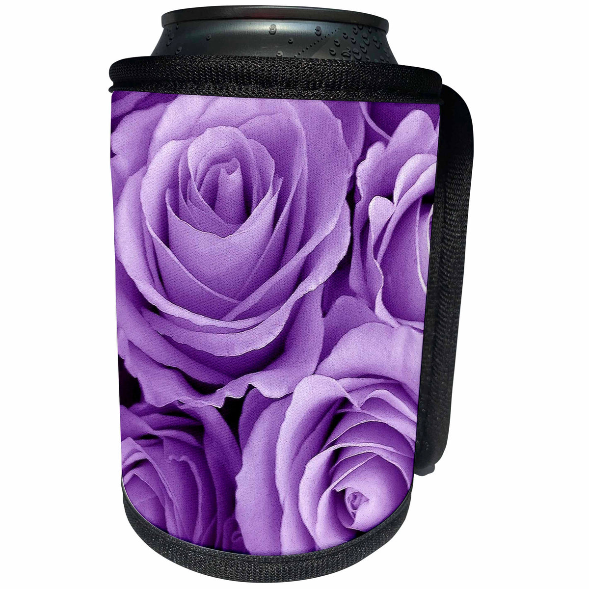 3dRose JaclinArt Garden Nature Florals Flowers Roses Bouquet Wedding - Soft lilac purple poses bouquet - Can Cooler Bottle Wrap (cc_27564)