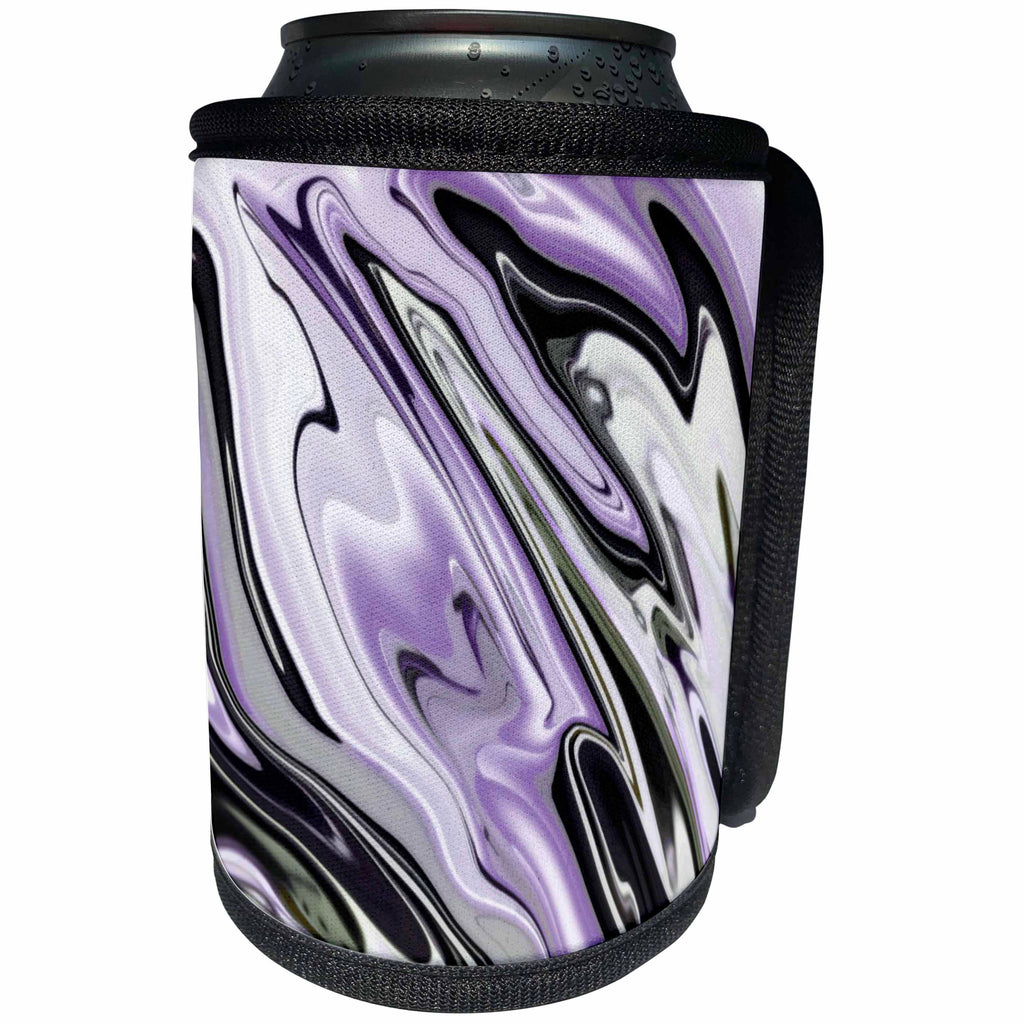 3dRose Taiche - Vector - Abstract Art - Image of Ultra Violet Silver and Lilac Abstract Marble Vector - Can Cooler Bottle Wrap (cc_275643)