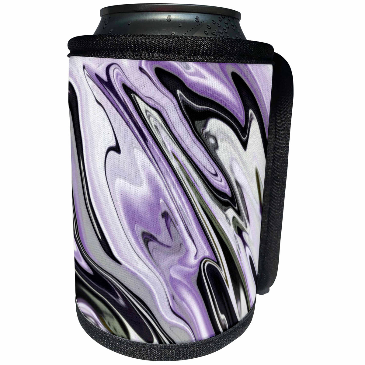 3dRose Taiche - Vector - Abstract Art - Image of Ultra Violet Silver and Lilac Abstract Marble Vector - Can Cooler Bottle Wrap (cc_275643)