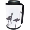 3dRose Taiche - Vector - Flamingos - Three Flamingos Watercolor Silhouette In Grey - Can Cooler Bottle Wrap (cc_275660)