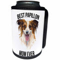 3dRose Carsten Reisinger - Illustrations - Best Papillon Mom Ever - Can Cooler Bottle Wrap (cc_275688)