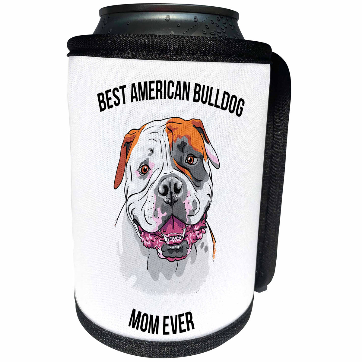 3dRose Carsten Reisinger - Illustrations - Best American Bulldog Mom Ever - Can Cooler Bottle Wrap (cc_275698)