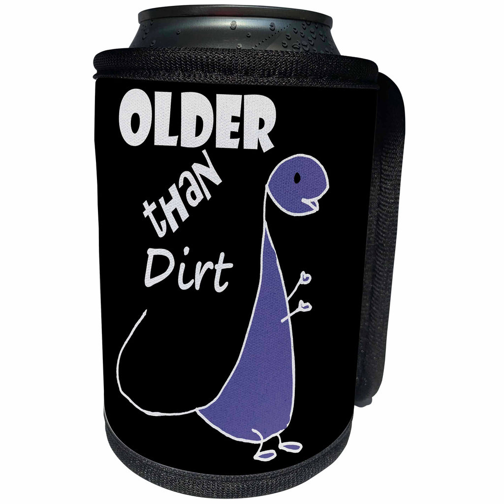 3dRose All Smiles Art Funny - Funny Cool Brontosaurus Dinosaur Older than Dirt Cartoon - Can Cooler Bottle Wrap (cc_275714)