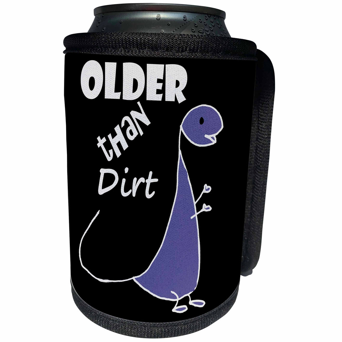 3dRose All Smiles Art Funny - Funny Cool Brontosaurus Dinosaur Older than Dirt Cartoon - Can Cooler Bottle Wrap (cc_275714)