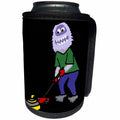 3dRose All Smiles Art Sports and Hobbies - Funny Cool Abominable Snowman Curling Sports Cartoon - Can Cooler Bottle Wrap (cc_275777)