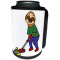3dRose All Smiles Art Sports and Hobbies - Funny Cute Sloth Curling Sports cartoon - Can Cooler Bottle Wrap (cc_275778)