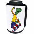 3dRose All Smiles Art Sports and Hobbies - Funny Cool T-rex Dinosaur Snowboarding Cartoon - Can Cooler Bottle Wrap (cc_275782)