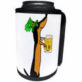 3dRose All Smiles Art Holidays - Fun Cool Dachshund Dog Drinking Beer St Patricks Day Art - Can Cooler Bottle Wrap (cc_275787)