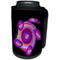 3dRose Jaclinart Turtle Animal Surreal Space Digital Psychedelic Funky - Fantasy purple sci fi turtle floating through space on black background - Can Cooler Bottle Wrap (cc_27579)