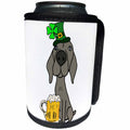 3dRose All Smiles Art Holidays - Cool Humorous Weimaraner Dog Drinking Beer St Patricks Day - Can Cooler Bottle Wrap (cc_275791)