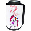 3dRose All Smiles Art Dragons and Unicorns - Funny Cute Making Magic Happen Unicorn Cartoon - Can Cooler Bottle Wrap (cc_275795)