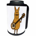 3dRose All Smiles Art Music - Cool Humorous Llama Playing Banjo Cartoon - Can Cooler Bottle Wrap (cc_275807)