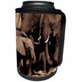 3dRose Sven Herkenrath Animal - A Gorgeous Elephant Family with Two Little Elephants - Can Cooler Bottle Wrap (cc_275833)