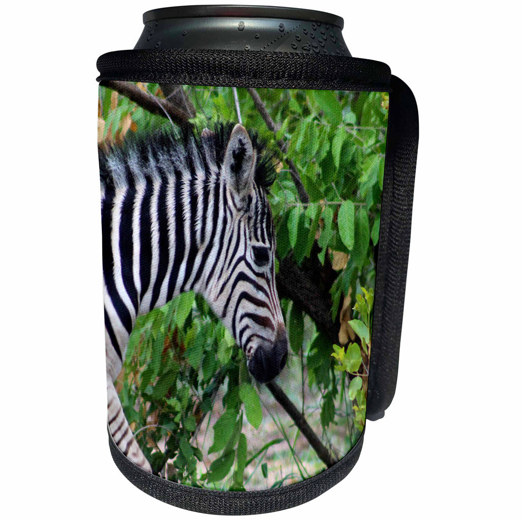 3dRose Sven Herkenrath Animal - A Close up Photo of a Cute Zebra Wildlife - Can Cooler Bottle Wrap (cc_275857)