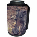 3dRose Sven Herkenrath Animal - A Close up Photo of a Dark Warthog Soft Filter - Can Cooler Bottle Wrap (cc_275898)