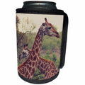 3dRose Sven Herkenrath Animal - Two Lovely Giraffes with Long Necks with Trees in the Background - Can Cooler Bottle Wrap (cc_275907)