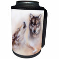 3dRose Sven Herkenrath Animal - A Beautiful Soft Drawing of Two Wolf Heads with a Blurry Background - Can Cooler Bottle Wrap (cc_275923)
