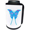 3dRose Alexis Design - Butterfly - Design of a swallow tail blue and pink decorated butterfly on white - Can Cooler Bottle Wrap (cc_275980)