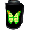 3dRose Alexis Design - Butterfly - Design of a green and yellow butterfly on black background - Can Cooler Bottle Wrap (cc_275987)