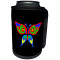 3dRose Alexis Design - Butterfly - Design of a red and blue ornamented butterfly on black - Can Cooler Bottle Wrap (cc_275989)