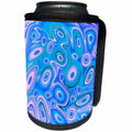 3dRose Jaclinart Abstract Circles Cells Heart Psychedelic Surreal Retro - Abstract blue purple surreal flowing sci fi cells hearts - Can Cooler Bottle Wrap (cc_27599)