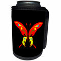 3dRose Alexis Design - Butterfly - Design of a red and yellow decorative butterfly on black - Can Cooler Bottle Wrap (cc_275995)