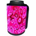 3dRose Jaclinart Abstract Circles Cells Heart Psychedelic Surreal Retro - Abstract pink magenta surreal flowing sci fi cells hearts - Can Cooler Bottle Wrap (cc_27600)