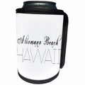 3dRose Alexis Design - American Beaches - American Beaches - Aliomanu Beach, Hawaii, black on white - Can Cooler Bottle Wrap (cc_276034)
