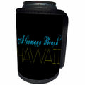 3dRose Alexis Design - American Beaches - American Beaches - Aliomanu Beach, Hawaii, blue, yellow on black - Can Cooler Bottle Wrap (cc_276036)