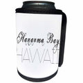 3dRose Alexis Design - American Beaches - American Beaches - Hanauma Bay, Hawaii, black on white - Can Cooler Bottle Wrap (cc_276038)