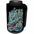 3dRose Jaclinart Abstract Roots Tree Damask Grunge Stripes Psychedelic - Abstract tree roots in blue red on black background - Can Cooler Bottle Wrap (cc_27604)