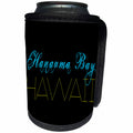 3dRose Alexis Design - American Beaches - American Beaches - Hanauma Bay, Hawaii, blue, yellow on black - Can Cooler Bottle Wrap (cc_276040)