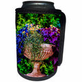 3dRose Alexis Photography - Seasons Summer - Marble Garden vase Full of Colorful Plants and Flowers - Can Cooler Bottle Wrap (cc_276058)