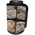 3dRose Alexis Photography - Texture Stone - Sunlit granite pavement stones. Green moss in seams - Can Cooler Bottle Wrap (cc_276061)