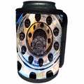 3dRose Alexis Photography - Transport Road - Closeup view of a metal chrome plated rim of a modern sport car - Can Cooler Bottle Wrap (cc_276069)