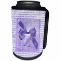 3dRose Beverly Turner Graduation Design - Graduation Words, Big Bow with Diploma, Purple - Can Cooler Bottle Wrap (cc_276146)