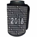 3dRose Beverly Turner Graduation Design - 2018 and Graduation Caps Caulk Board Look, White and Gray - Can Cooler Bottle Wrap (cc_276154)